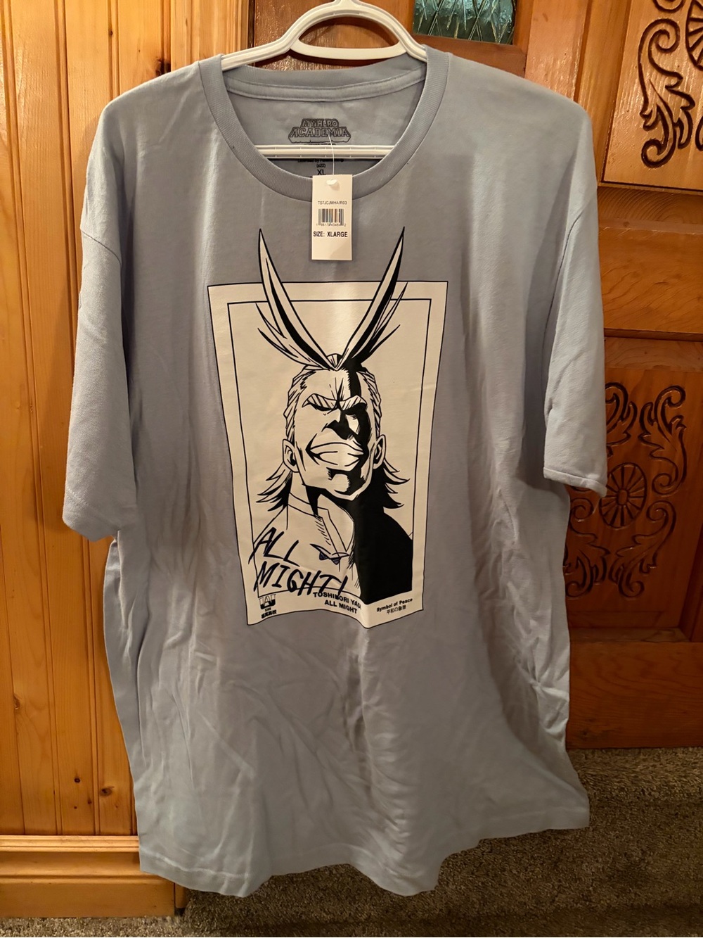 All Might Graphic Tee - Light Blue Men's Shirt